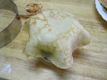 Crêpe en panier croustillant, poire chocolat : Etape 2
